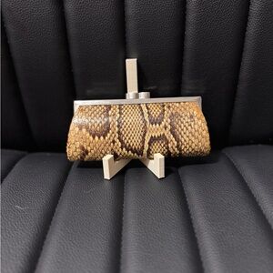 Brown Snakeskin Clutch